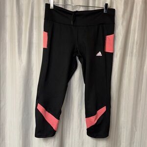 Adidas Black and Pink Performance Leggings